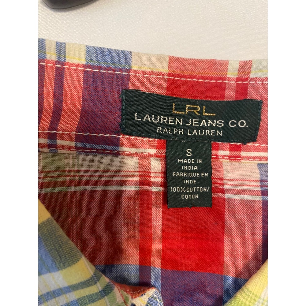 Lauren Jeans Co Ralph Lauren Womens Small Plaid Button Down Shirt Multi Color - Picture 3 of 3
